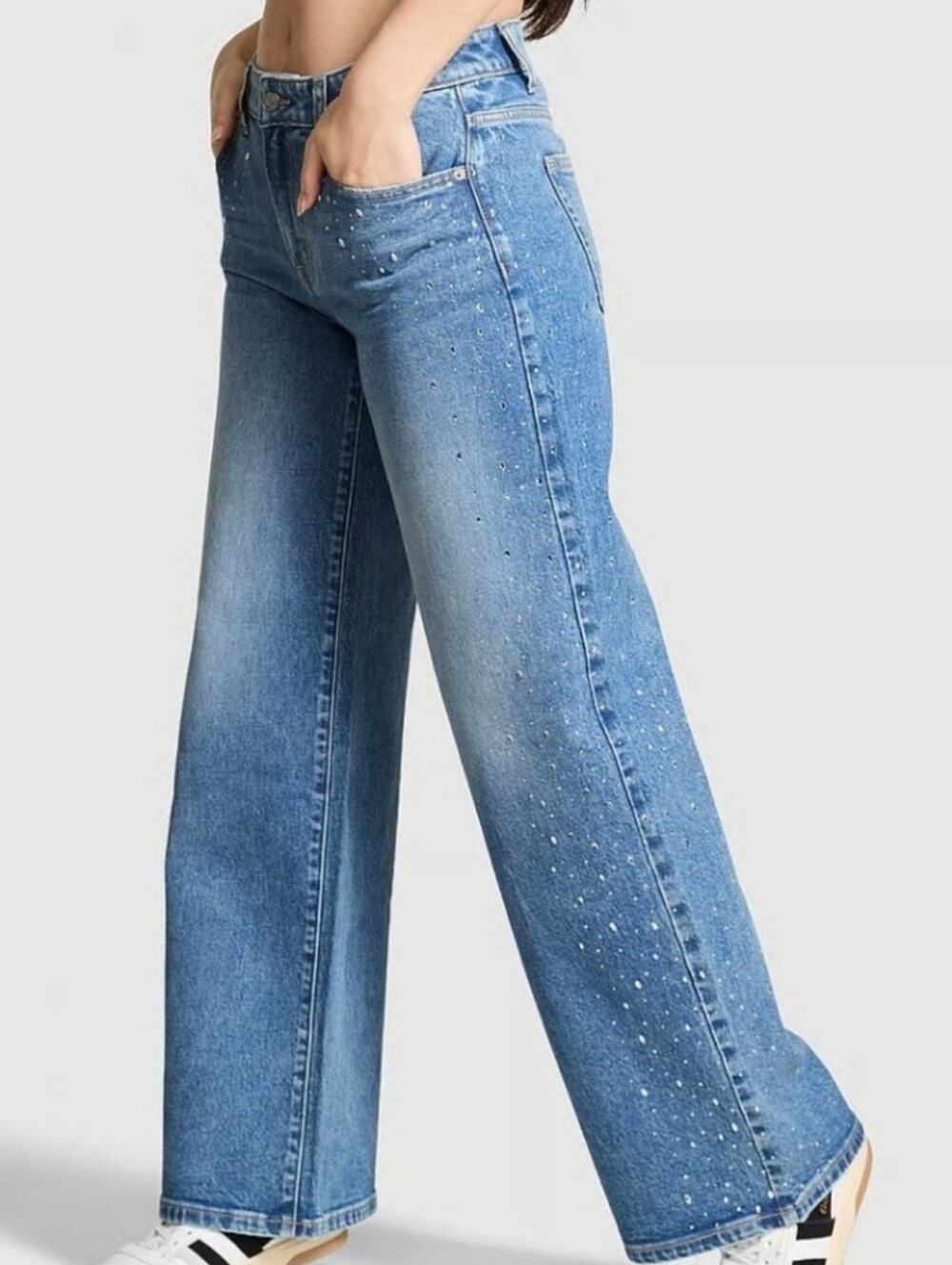Denim by PINK Mid-Rise Baggy Wide-Leg Jeans Sz 20 NWT